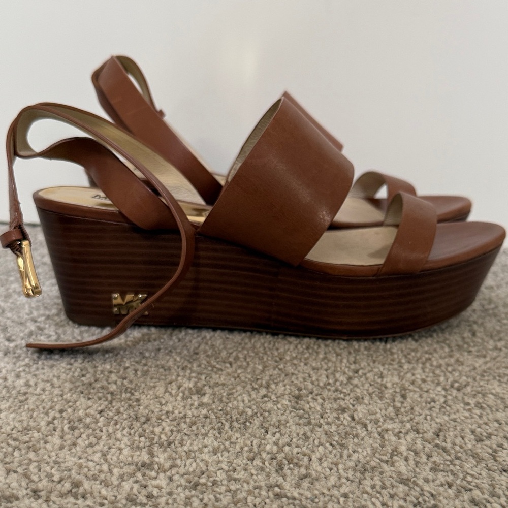 Michael Kors Tan Wedge Sandals